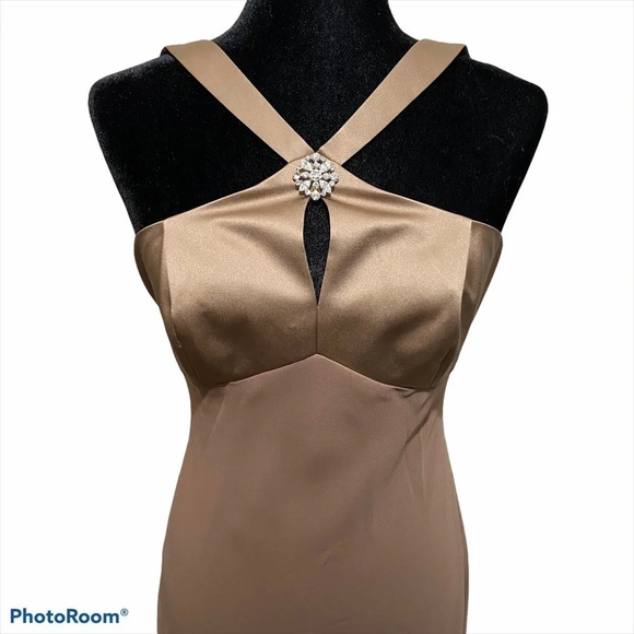 NWT David’s Bridals Tan/ Latte Gown Braids-maid - Picture 6 of 11